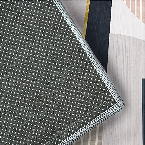 RUGMRZ Alfombras Online Baratas La Cocina del Dormitorio es Buena para cuidar la Alfombra de la Chimenea.-Blanco Negro_El 100X140CM Alfombra Antideslizante Usable alfombras 100X140CM/3ft 3''X4ft 7''