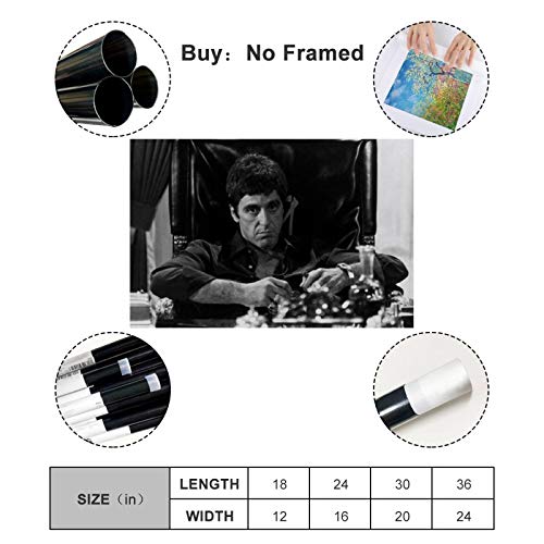 RUIQIU Póster de Al Pacino Scarface The World Is Yours para pared, impresión sobre lienzo, obras de arte modernas, enmarcado/sin marco, 20 x 30 cm