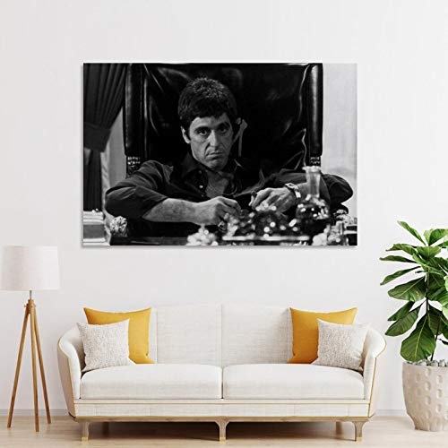 RUIQIU Póster de Al Pacino Scarface The World Is Yours para pared, impresión sobre lienzo, obras de arte modernas, enmarcado/sin marco, 20 x 30 cm