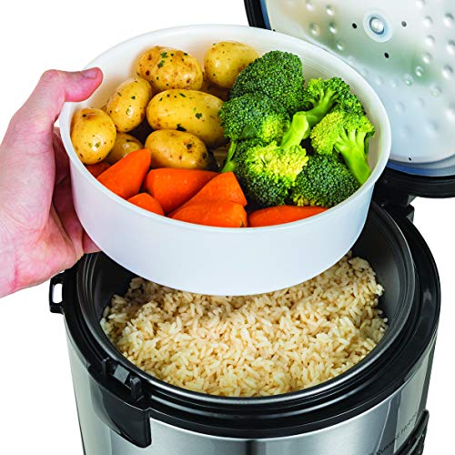 Russell Hobbs Vaporera y Arrocera - 8 Raciones, Recipiente Antiadherente, Tapa de Cristal, 500 W - 27080-56