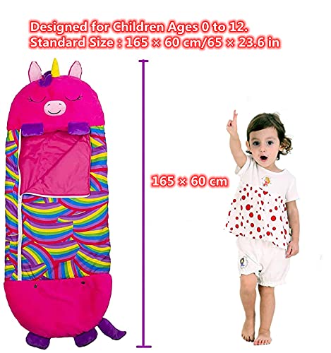 Saco de Dormir y Almohada de Juego Grande, 165 x 60 cm, Saco de Dormir para niños, Saco de Dormir 2 en 1, Plegable como un cojín Suave y cómodo, un Regalo Sorpresa para niños