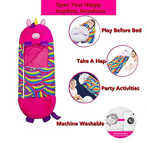Saco de Dormir y Almohada de Juego Grande, 165 x 60 cm, Saco de Dormir para niños, Saco de Dormir 2 en 1, Plegable como un cojín Suave y cómodo, un Regalo Sorpresa para niños