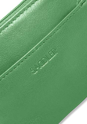 SADDLER Womens Luxurious Leather Zip Top Card and Coin Key Purse | RFID Protection | Gift Boxed - Green