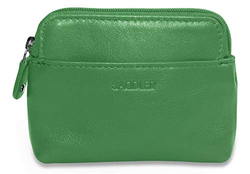 SADDLER Womens Luxurious Leather Zip Top Card and Coin Key Purse | RFID Protection | Gift Boxed - Green