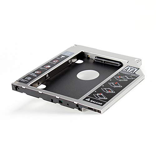 SALCAR - 2.HDD SATA-SATA 3.0 (SATA I II III) Bahía de Disco Duro 2nd ODD SSD Hard Drive Caddy 9,5mm Universal portátil de CD/DVD-ROM para Notebooks sustituye SuperDrive