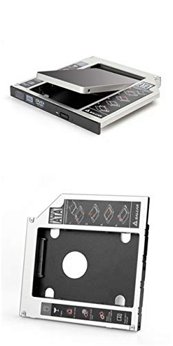SALCAR - Adaptador de Disco Duro SATA 2,5" - 2. HDD Caddy Kit - Reemplaza Unidad óptica SATA 12,7mm - para Laptop SATA