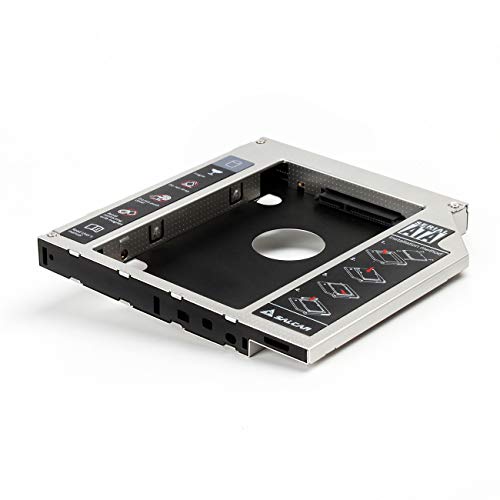 SALCAR - Adaptador de Disco Duro SATA 2,5" - 2. HDD Caddy Kit - Reemplaza Unidad óptica SATA 12,7mm - para Laptop SATA