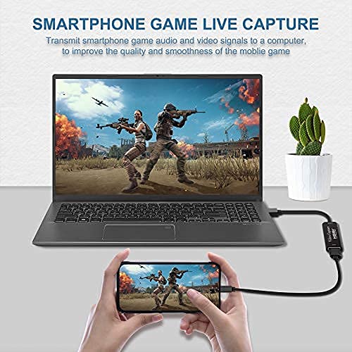 Salley Capturadora de Video HDMI, 4K HDMI a USB 3.0 Convertidor Video, Audio Capture Record a DSLR Action CAM, HDMI Vídeo Game Capture 1080P 60FPS para Edite Video/Juego/Transmisión/Enseñanza