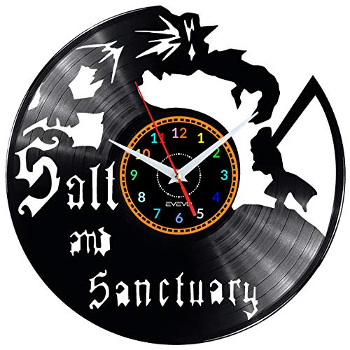 Salt and Sanctuary Video Game Reloj De Pared Vintage Diseño Moderno Reloj De Vinilo Colgante Reloj De Pared Reloj Único 12" Idea de Regalo Creativo vinilo pared Reloj Salt and Sanctuary Video Game