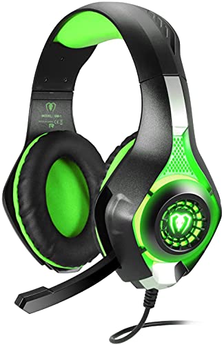 Samoleus Cascos Gaming PS4 PC Xbox One, Gaming Auriculares con Microfono, , Cascos Gamer, Headset Cascos Jack 3.5mm, Luz LED con Switch, Laptop, Playstation 4