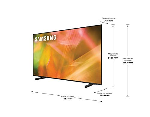 Samsung 4K UHD 2021 50AU8005- Smart TV de 50" con Resolución Crystal UHD, Procesador Crystal UHD, HDR10+, Motion Xcelerator, Contrast Enhancer y Alexa Integrada