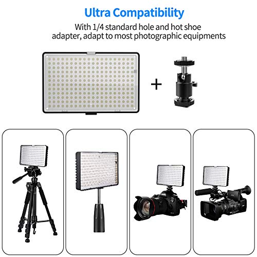 SAMTIAN LED luz Video Kit con Soporte LED Panel Set Kit de Iluminación Incluye 240pcs 3200 / 5600K Beads para fotografía de Estudio Youtube,Video Shooting