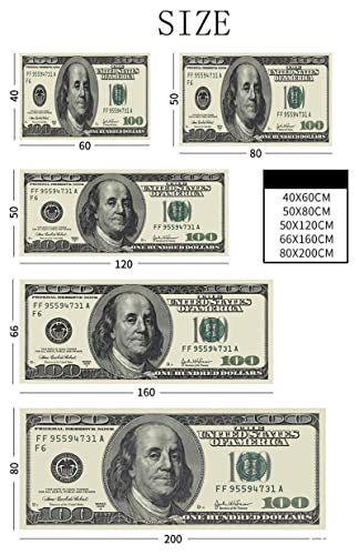San Qing Alfombra De Alfombra Libra Británica Euro Dólares, Alfombra De La Puerta, Alfombra De Sala De Estar, Alfombra De Baño, con Soporte Antideslizante, Dinero, Absorción,200 Euro,40x60cm