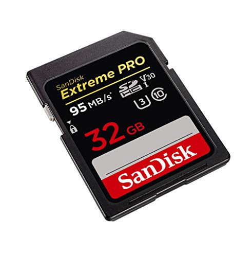 SanDisk Extreme PRO - Tarjeta de Memoria SDHC de 32 GB, hasta 95 MB/s, UHS-I, Class 10, U3, V30