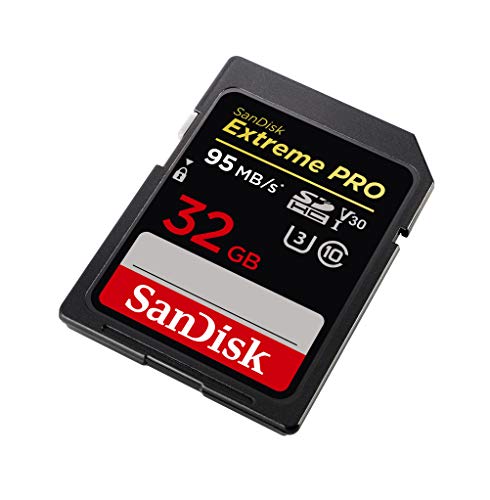SanDisk Extreme PRO - Tarjeta de Memoria SDHC de 32 GB, hasta 95 MB/s, UHS-I, Class 10, U3, V30