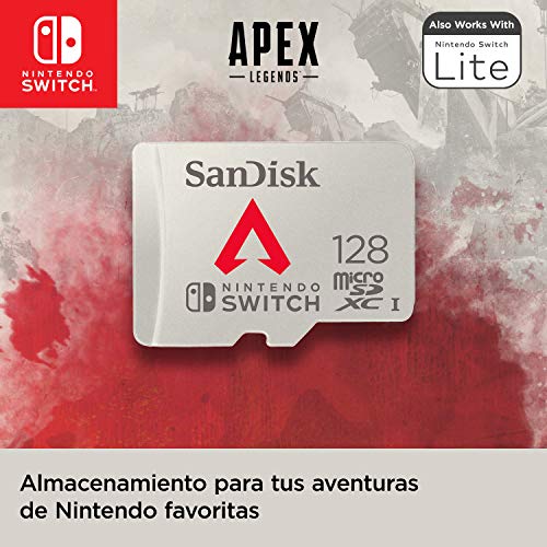 SanDisk microSDXC tarjeta Apex Legends de 128 GB para Nintendo Switch, tarjeta de memoria con licencia Nintendo