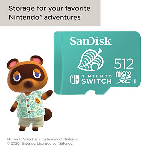 SanDisk microSDXC UHS-ITarjeta para Nintendo Switch 512GB, Producto con Licencia de Nintendo