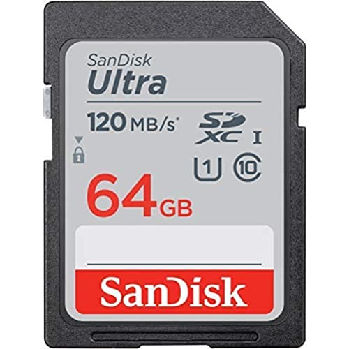 SanDisk Ultra SDXC , Tarjeta de memoria de 64 GB, hasta 120 MB/s, Class 10, UHS-I y V10