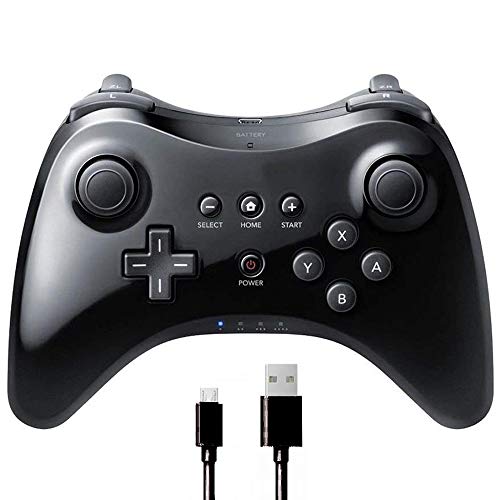 Satohom Mando Pro para Wii U Controlador de Mano para Wii U Inalámbrico Remoto Mando de Juego para Wii U Wireless Controller Pro Gamepad Joypad Pro Controller Wireless Bluetooth para Wii U (Negro)