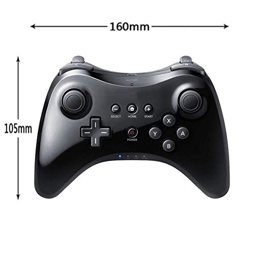 Satohom Mando Pro para Wii U Controlador de Mano para Wii U Inalámbrico Remoto Mando de Juego para Wii U Wireless Controller Pro Gamepad Joypad Pro Controller Wireless Bluetooth para Wii U (Negro)