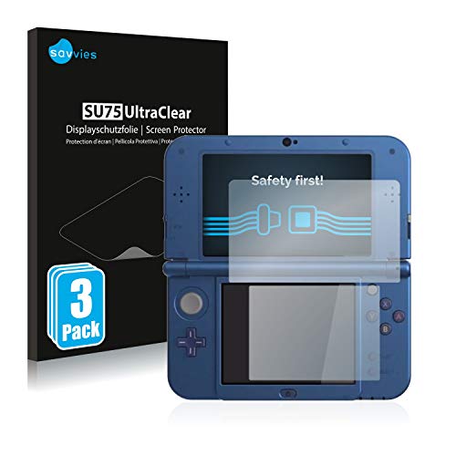 savvies Protector Pantalla Compatible con Nintendo New 3DS XL (6 Unidades) Película Ultra Transparente