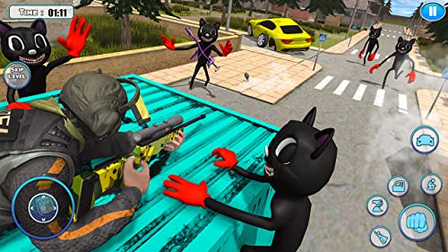 Scary Cartoon Cat Open World Crime Hero Game 3D