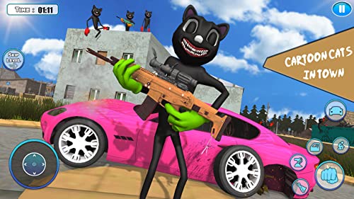 Scary Cartoon Cat Open World Crime Hero Game 3D