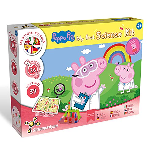 Science4you - Primer Kit de Ciencias con Peppa Pig para Niños 4+ Años, Multi Idioma - 26 Experimentos para Niños 4 Años: Burbujas de Jabon, Set Jardineria Infantil, Juegos Educativos Niños 4-7 Años