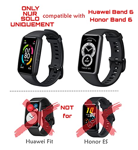 sciuU Protective Case Compatible with Huawei Band 6 Fitness Tracker/Honor Band 6, [2 Pack] All-Around Flexible TPU Case with Screen Protector, Soft Frame Shock Resistant Cover - Negro+Claro