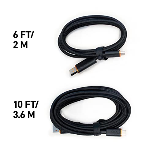 SCUF Cable USB-C Trenzado Conexión y Carga USB tipo C de 2 Metros para Mandos de Xbox, Mandos de PS5 y Smartphones - Negro