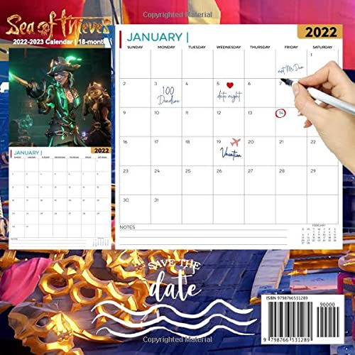 Sea of Thieves Calendar 2022-2023: Sea of Thieves Calendar 2022 - OFFICIAL Games calendar 2022 18 months- Planner Gifts boys girls kids and all Fans ... 17''x11''(Kalendar Calendario Calendrier). 2