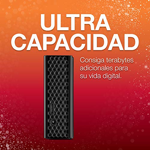 Seagate Backup Plus Hub, 12 TB, Disco duro externo HDD, USB 3.0, PC y Mac, 2 puertos USB, 2 meses de suscripción a Adobe CC Photography, 2 años servicios Rescue (STEL12000200)
