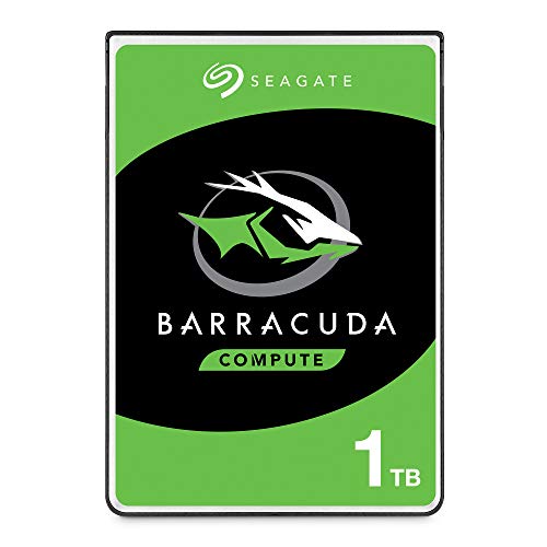 Seagate BarraCuda, 1 TB, Disco duro interno, HDD, 2,5" SATA 6 GB/s, 5400 RPM, caché de 128 MB para ordenador portátil y PC, Paquete Abre-fácil (ST1000LMZ48)