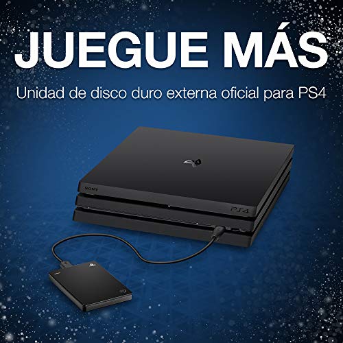 Seagate Game Drive for PS4, 2 TB, Unidad de disco duro externa, HDD portátil, compatible con PS4 y PS5 (STGD2000200)