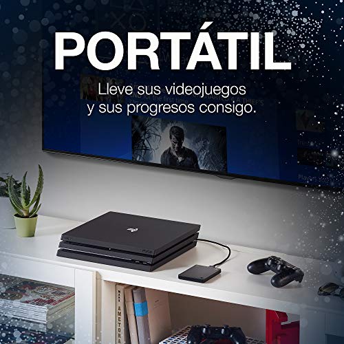 Seagate Game Drive for PS4, 2 TB, Unidad de disco duro externa, HDD portátil, compatible con PS4 y PS5 (STGD2000200)