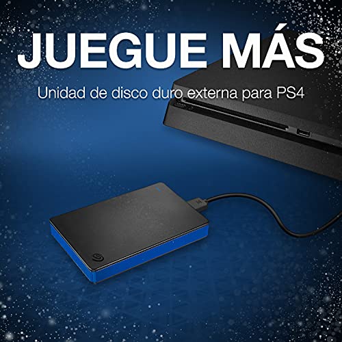 Seagate Game Drive for PS4, 4 TB, Unidad de disco duro externa, HDD portátil, compatible con PS4 y PS5 (STGD4000400)