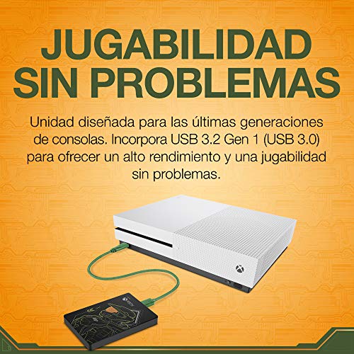 Seagate Game Drive for Xbox Halo Edition - Master Chief Unidad HDD Externa portátil LE de 2 TB - USB 3.2 Gen 1 diseñada para Xbox One, Xbox Series X/S, 2 años servicios Rescue (STEA2000431)