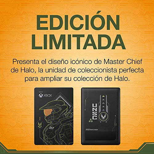 Seagate Game Drive for Xbox Halo Edition - Master Chief Unidad HDD Externa portátil LE de 2 TB - USB 3.2 Gen 1 diseñada para Xbox One, Xbox Series X/S, 2 años servicios Rescue (STEA2000431)