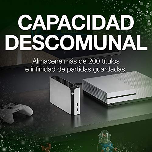 Seagate Game Drive Hub para Xbox, 8 TB, Disco duro externo, HDD de escritorio con puertos USB dobles, Blanco, Diseñado para Xbox One, y 2 años de servicios Rescue (STGG8000400)