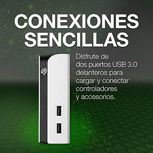 Seagate Game Drive Hub para Xbox, 8 TB, Disco duro externo, HDD de escritorio con puertos USB dobles, Blanco, Diseñado para Xbox One, y 2 años de servicios Rescue (STGG8000400)