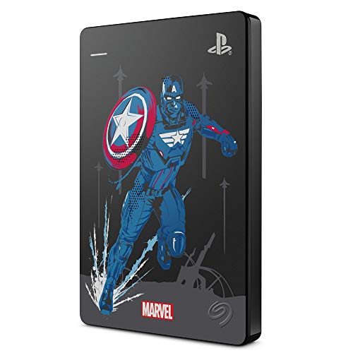 Seagate Game Drive para PS4 2 TB, Disco Duro portátil Externo HDD: USB 3.0, Avengers Special Edition – Captain America, compatible con PS4 y PS5 (STGD2000206)