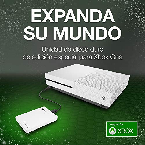 Seagate Game Drive para Xbox, 2 TB, Disco duro externo, HDD portátil, USB 3.0, Blanco, diseñado para Xbox One, 1 meses de suscripción a Xbox Game Pass, y 2 años de servicios Rescue (STEA2000417)