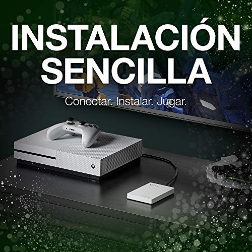 Seagate Game Drive para Xbox, 2 TB, Disco duro externo, HDD portátil, USB 3.0, Blanco, diseñado para Xbox One, 1 meses de suscripción a Xbox Game Pass, y 2 años de servicios Rescue (STEA2000417)