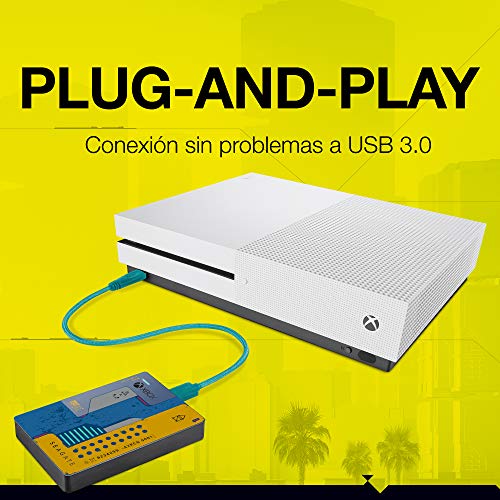 Seagate Game Drive para Xbox, Disco duro externo de 2 TB, HDD portátil, USB 3.0, CyberPunk 2077 Special Edition, Diseñado para Xbox One y 2 años de servicios Rescue (STEA2000428)