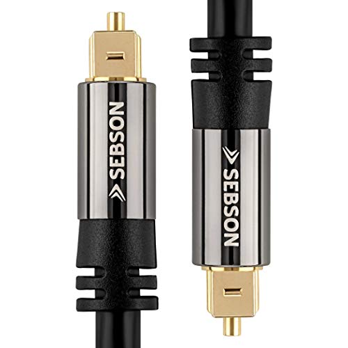SEBSON Cable Optico Audio Digital 5m, Toslink Cable Fibra Optica para Barra de Sonido, TV, Sistemas HiFi, Consolas de Videojuego, Home Cinema