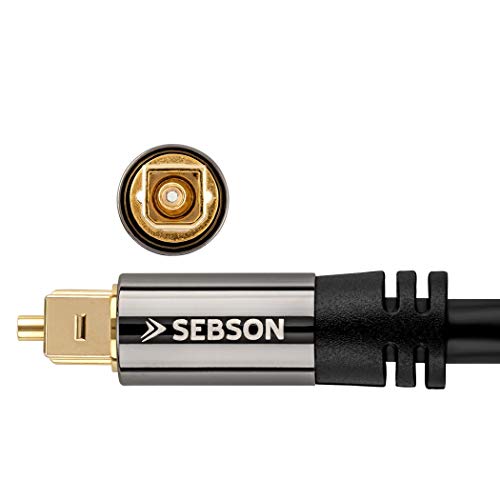 SEBSON Cable Optico Audio Digital 5m, Toslink Cable Fibra Optica para Barra de Sonido, TV, Sistemas HiFi, Consolas de Videojuego, Home Cinema