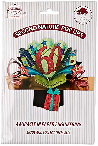 Second Nature POP025 - Tarjeta de felicitación desplegable para 60 cumpleaños, diseño en 3D con texto en inglés Happy birthday