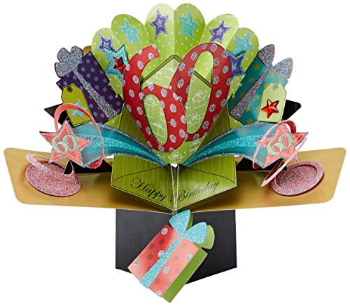 Second Nature POP025 - Tarjeta de felicitación desplegable para 60 cumpleaños, diseño en 3D con texto en inglés Happy birthday
