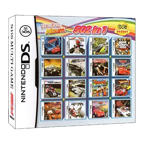 seductive GF Álbum de Carreras 502 Juegos en 1 Nds Tarjeta de Juego de Juego Cartucho Super Combo Fit for Nintend NDS DS 2DS Nuevo 3DS GJF (Color : with Box)