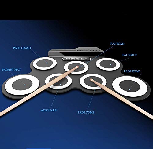 SEESEE.U Portable Roll up Drum Kit Hand Roll Electronic Drum USB Silicone Simulator Drum Cumpleaños Navidad año Nuevo Regalo para niño